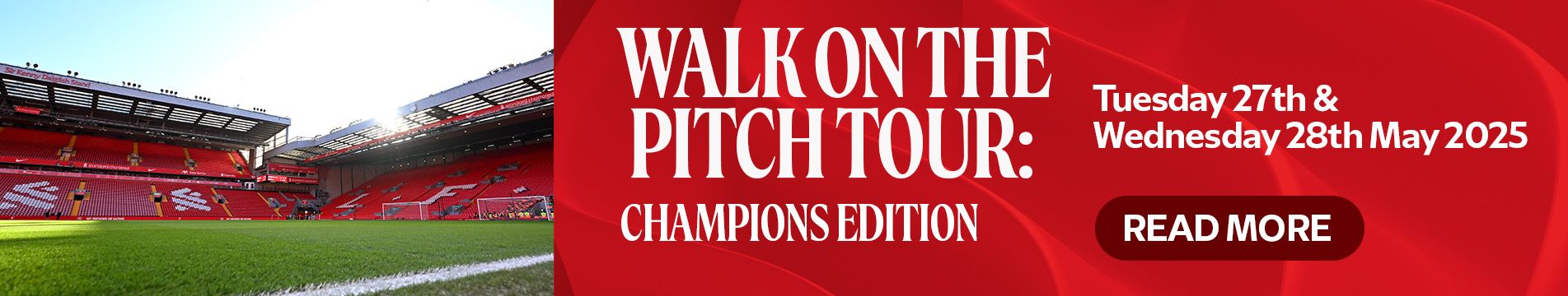 Walk on the Pitch Tour: Champions Edition available 27/05/25 and 28/05/25, click to read more