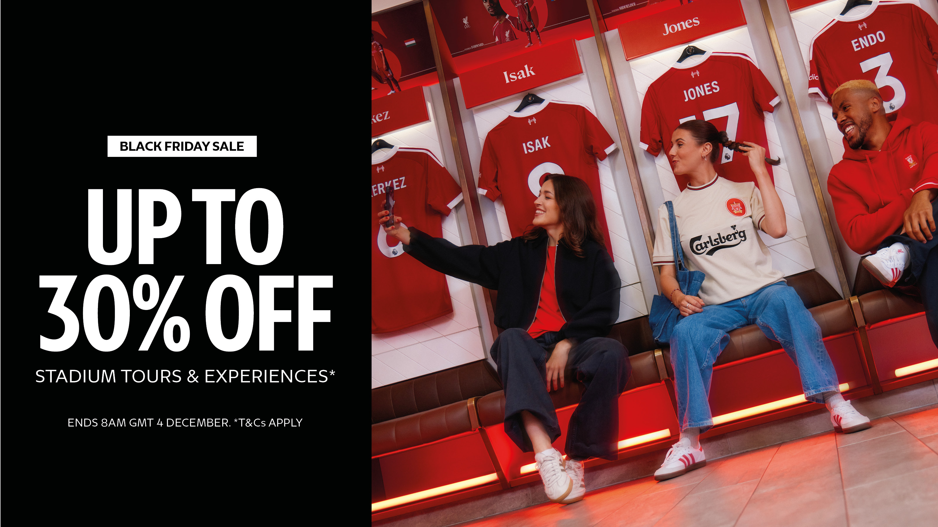 Group taking a selfie in the locker room. Upto 30% off tours and experiences this black Friday