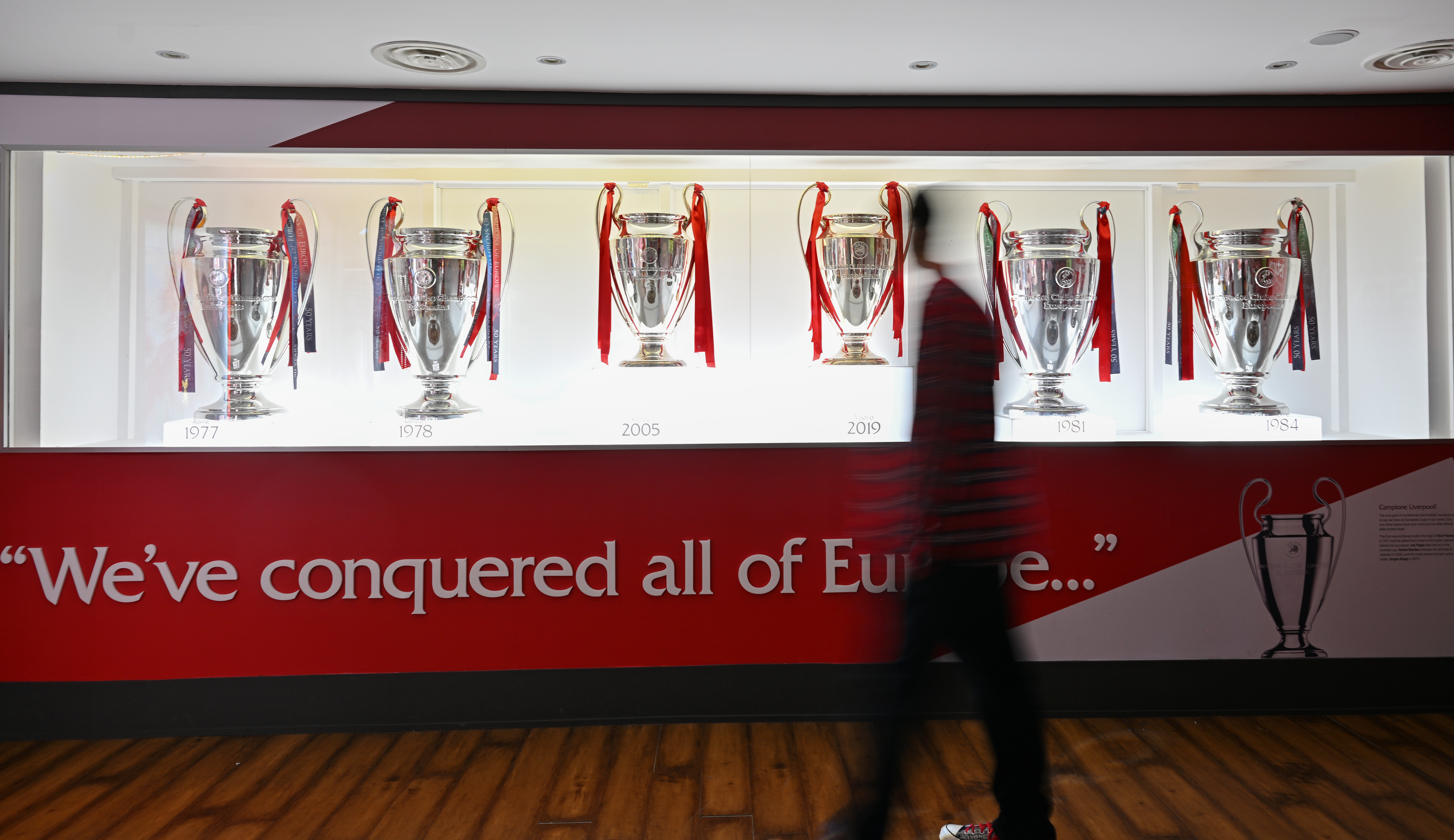 Fans outside of Anfield Stadium on a match day